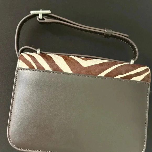 Tory Burch Eleanor Calfhair Fold over Crossbody Bag - Picture 4 of 12